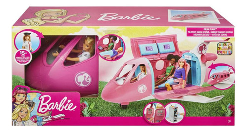 Playset Barbie Avion Jet De Aventuras Con Muñeca Gjb33