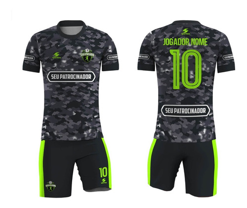 Manto Futebol 10 Unidades 100% Personalizado Camisa + Calção