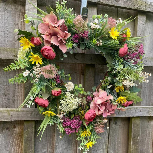 Guirnalda De Flores Artificiales Para Puerta Delantera De 16