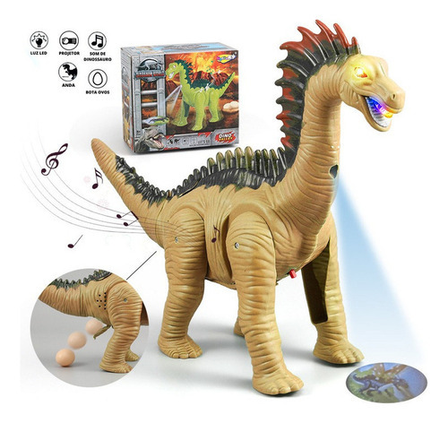 Bota con forma de huevo, diseño de dinosaurio T-Rex, con proyector de luz y sonido, 30 cm, color amarillo