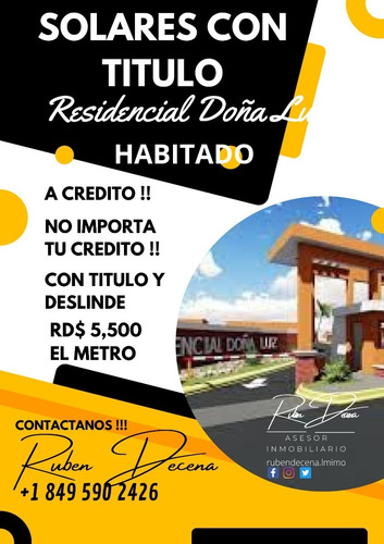 Imagen 1 de 6 de Oportunida De Solar En Oferta Con Titulo En Villa Mella, Fiao A Credito, Financiado Santo Domingo Norte, Republica Dominicana Separalo Con 20 Mil Y Pagalo En 10 Años, Economico Y Barato