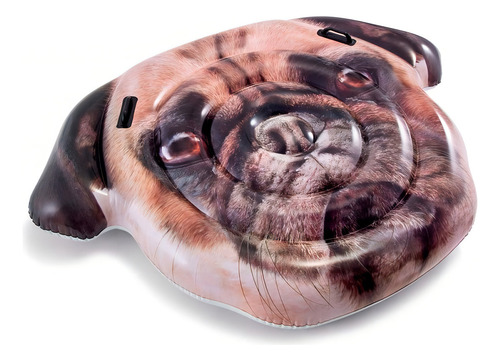 Colchoneta Inflable Intex Perrito 173 X 130 Cm Color Marrón Claro