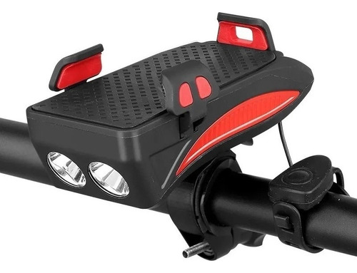 Luz Bocina Bicicleta Foco Power Bank Soporte Celular Usb
