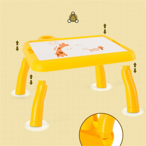 Mesa De Proyección Para Niños Con Dibujos Juguete Proyector Amarillo