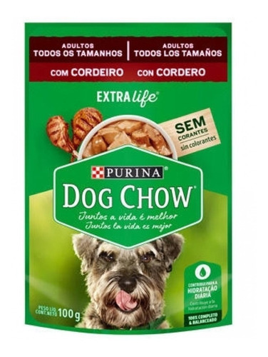 Imagen 1 de 1 de Alimento Dog Chow Salud Visible Sin Colorantes para perro adulto todos los tamaños sabor cordero en sobre de 100g