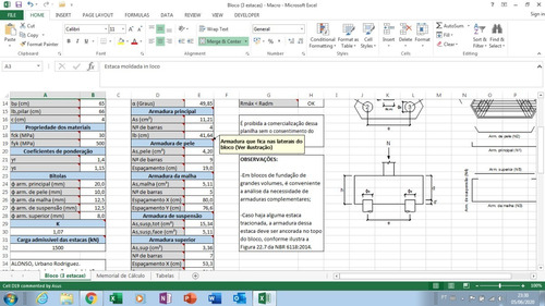 Planilha Para Cálculo De Bloco De Fundação Com 3 Estacas