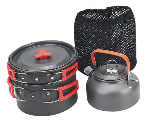 Juego De Cocción Para Acampar Kit De Cocina Mango Naranja