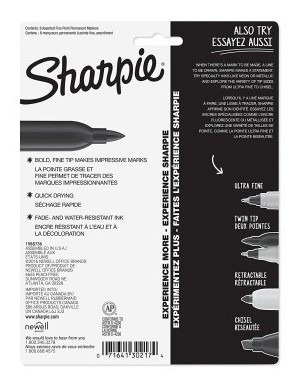 Imagen 6 de 7 de Sharpie Punta Fina Marcador Permanente (8 Unidades