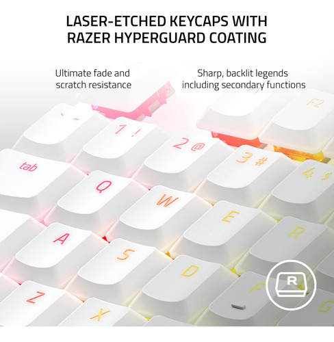 Teclado Gaming Razer Deathstalker V2 Pro Tkl Wireless Blanco