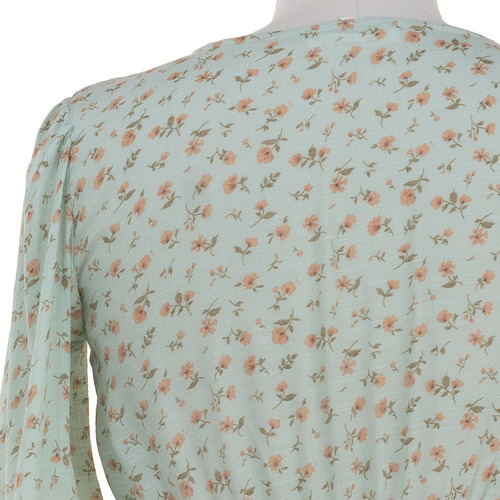 Imagen 6 de 7 de Blusa Corta Floral Manga Larga Botones Romantica Fresca.