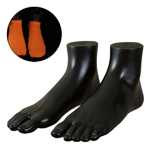 Pie De Mano Liso Negro Para Exhibir Anillos Zapatos