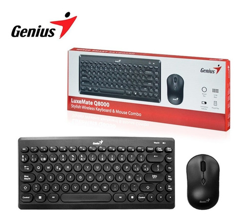 Imagen 2 de 6 de Teclado Y Mouse Genius Luxemate Q8000 Usb Inalambrico Negro