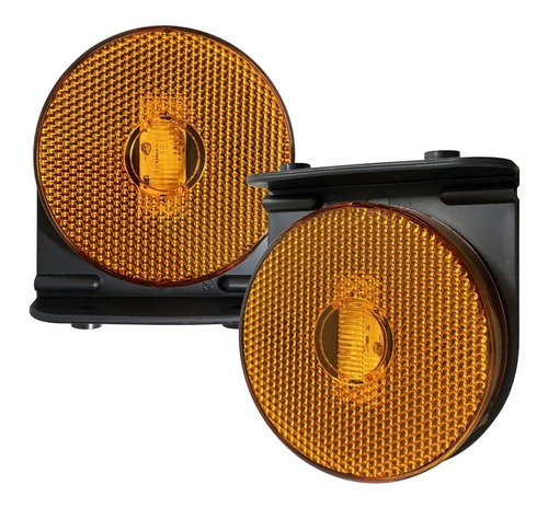 Kit 20 Lanterna Lateral Carreta Randon Led Bivolt Laranja