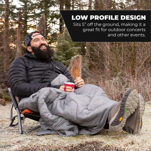 Silla Plegable Camping Acero Aluminio 113kg Low Profile Negro