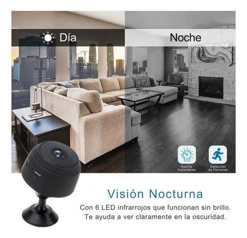 Mini Cámara Espía Wifi Inalámbrica A9 Hd Con Sensor Movimien