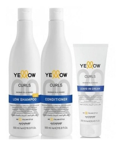 Kit C/ 3 Prod. Cabelos Cacheados Yellow Curls