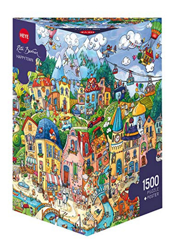 Heye  Happytown Berman Triangular Puzzles (1500 Piezas, Mult