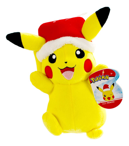 Peluche Pikachu Navideño 20 Cm Incluye Gorro De Santa Súpe