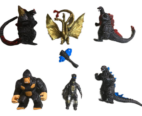 Godzilla Figuras Set De 6 Pzs Articuladas 12 Cm Con Luz 