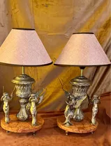 Comprar Lámparas Bronce Y Mármol Antiguas , 55cm, Angeles Exclusivas