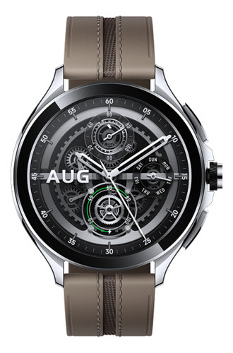 Xiaomi Watch 2 Pro Lte Esim Caixa Prata Pulseira Marrom Bisel Prata Desenho Da Pulseira Couro
