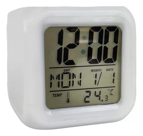 Cubo Reloj Despertador Led 8 Cancione Indicador Alarma Fecha