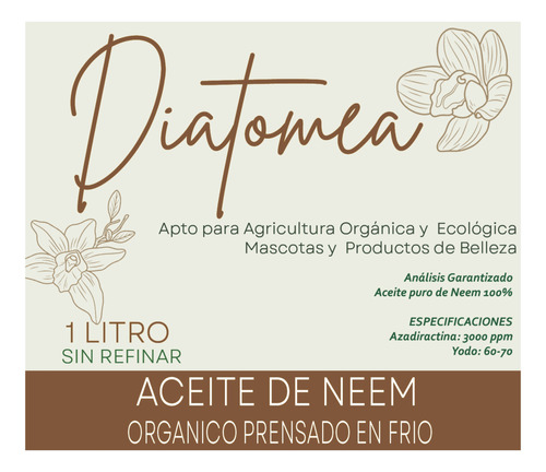 Aceite Neem Órganico Puro Litro