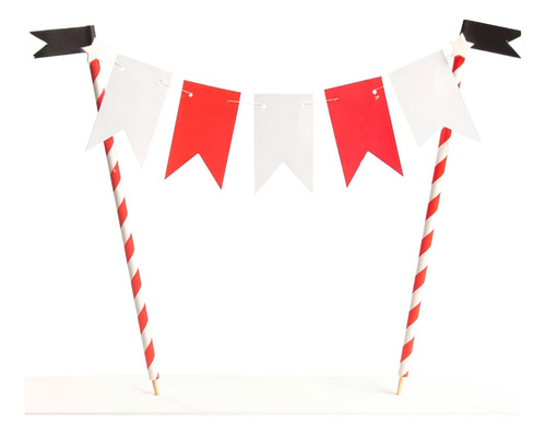 Pinche Banderin Diseños X3u Para Torta Cotillon Color Blanco Y Rojo River