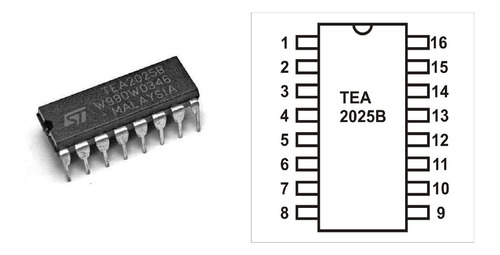 2 X Tea2025 Tea2025b Stereo Audio Amplifier Dip-16 2025b