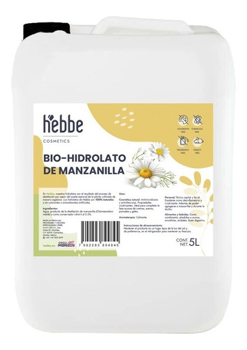 Agua De Manzanilla S/ Colorante Tónico Facial Hidrolato 5l