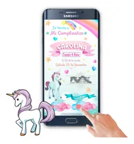 Comprar Invitación Interactiva Botón Mapa Confirmar Unicornio Bonito