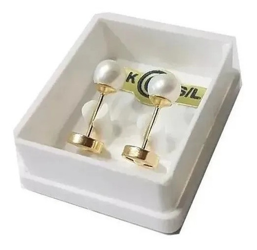 Aros Abridores Ch Perlas Cultivadas 4mm Cod 709 Oro 18kts