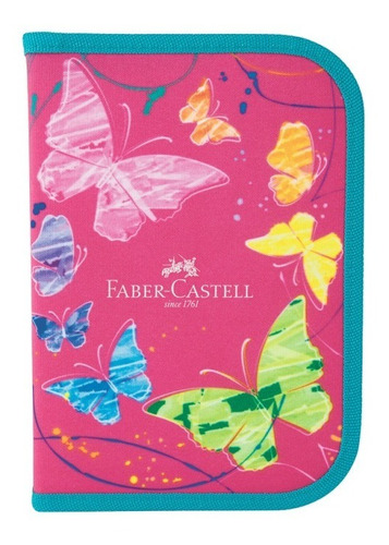 Cartuchera Modelo Mariposas  Faber Castell 18 Piezas