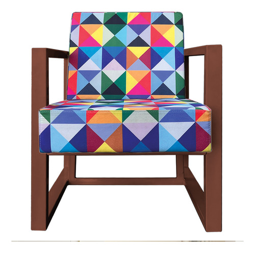 Kit de 2 sillones para sala de estar con estampado de triángulos mayas en color cobre