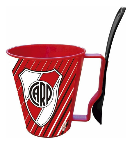 Taza Plastica Infantil Con Cuchara River Plate Millo Cresko