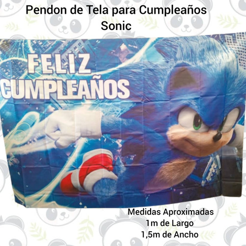 Pendon Pancarta De Tela Decorativo Para Cumpleaños Sonic