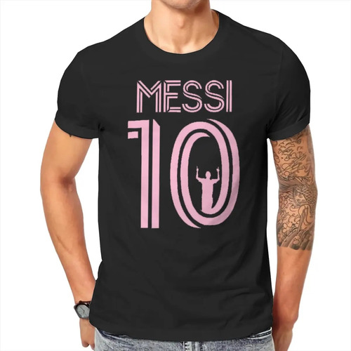Camiseta De Algodón Con Estampado Gráfico Messi Número 10