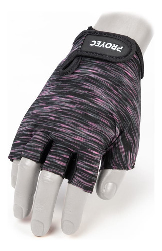 Guantes Gimnasio Entrenamiento Pesas Proyec Funcional Gym Violeta Claro Rayas M