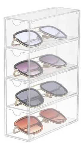 X Caja De Almacenamiento Apilable Para Gafas Acrílicas
