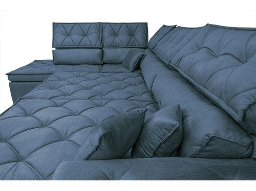 Sofa De Canto Retrátil,reclinável Cama Inbox Platinum Azul