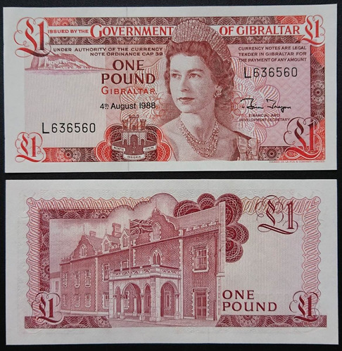 Billetes Mundiales : Gibraltar 1 Pound 1988 Billete Nuevo L