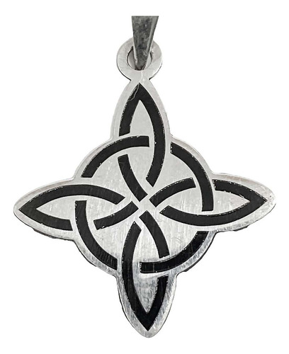 Dije Nudo De Bruja Amuleto Celta Laser Pavonado Plata 925