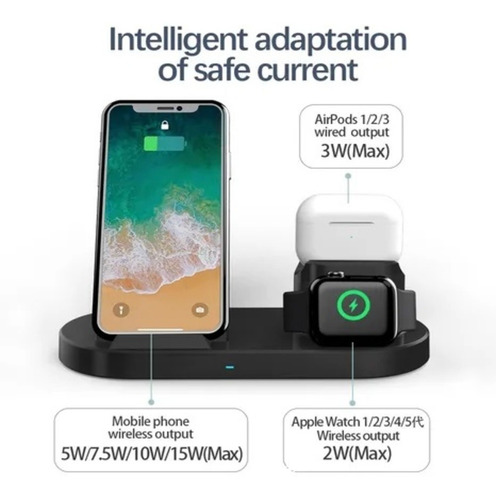 Imagem 4 de 6 de Carregador Sem Fio Fone Carregamento Para Celular Relogio