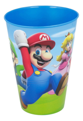 Vaso Infantil Mario Bros De Plástico Reutilizable De 260ml