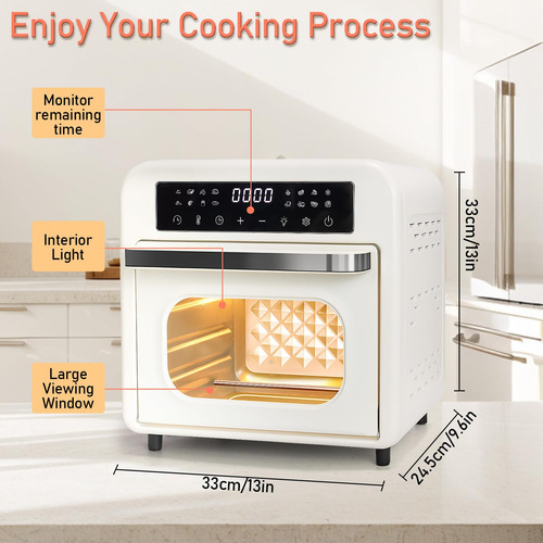 Combo Horno Tostador Y Freidora De Aire 15 8 Litros
