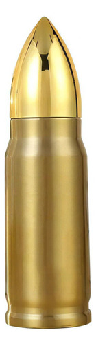 Garrafa Térmica Inox Bala Projetil Dourado 350ml