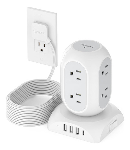 Regleta De Alimentación Con Puertos Usb C, Cable De Extensió