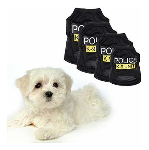Ropa Gato - Pet Dog Puppy Vest T-shirt Police Suit Cosplay D