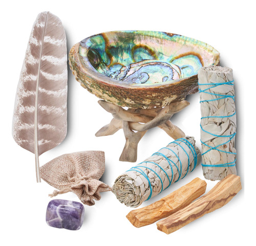 Smudging   Cleansing Kit With Amethyst White Sage Palo ...