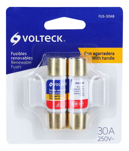 Juego 2 Fusibles Economico 30 A Agarradera Voltech 47294